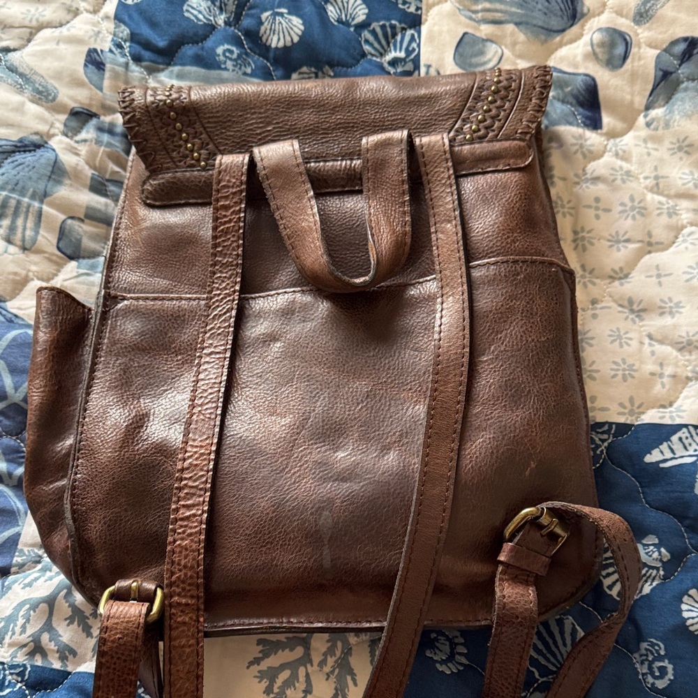 Patricia Nash Dark Brown Leather Backpack - Picture 3 of 11